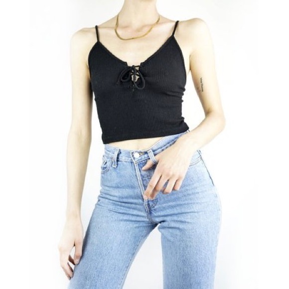 Brandy Melville John Galt Black Crop Top - Picture 2 of 3